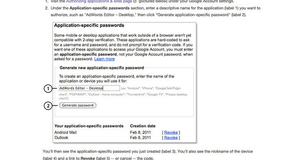 Updating The Google Password